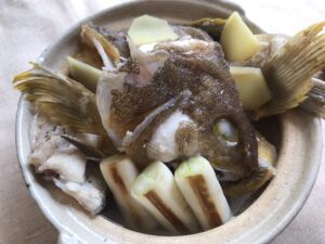 サカマレシピ【アオハタの骨蒸し】